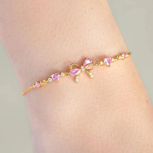 Zircon Bowknot Heart Bracelet
