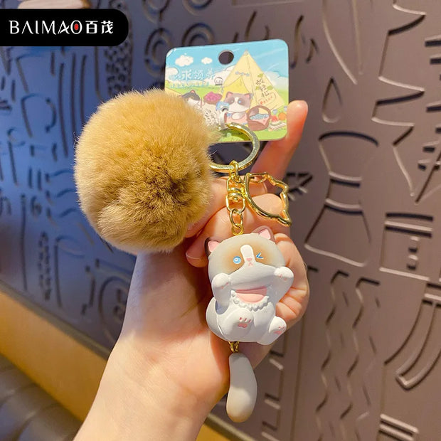 Soft Hairball Cat & Dog Keychain Accessory