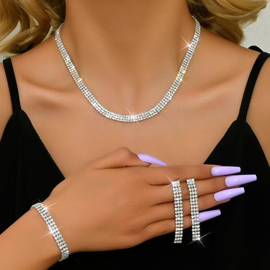 4 pieces Diamond Ladies Jewelry Set