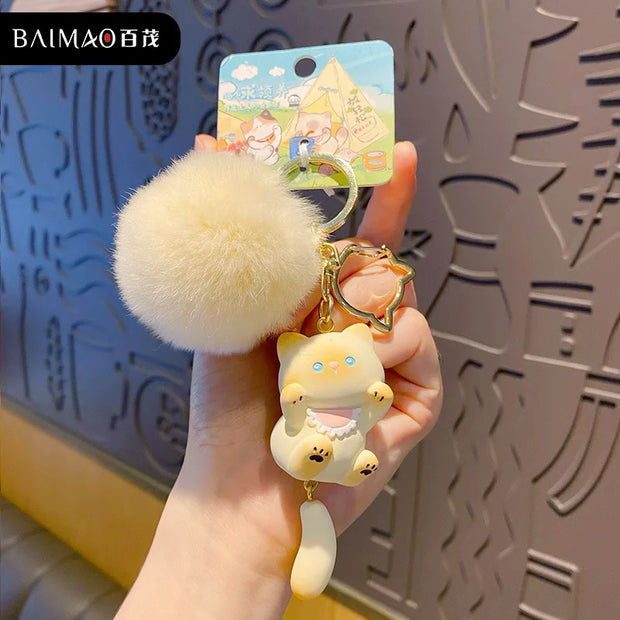 Soft Hairball Cat & Dog Keychain Accessory