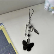 Gothic Butterfly Cross pendant keychain