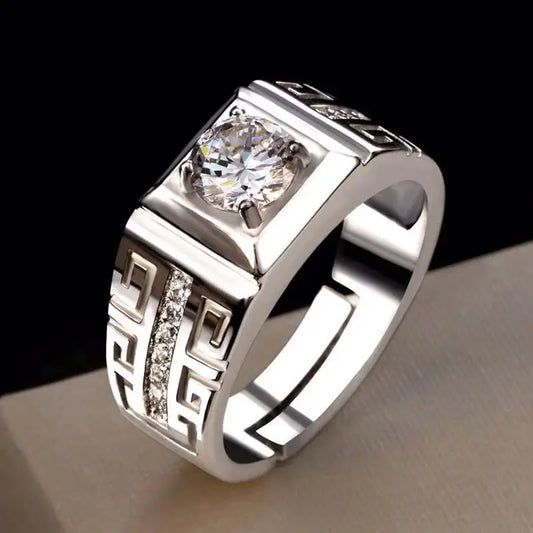 Zircon Silver Crystal Ladies Ring Unisex