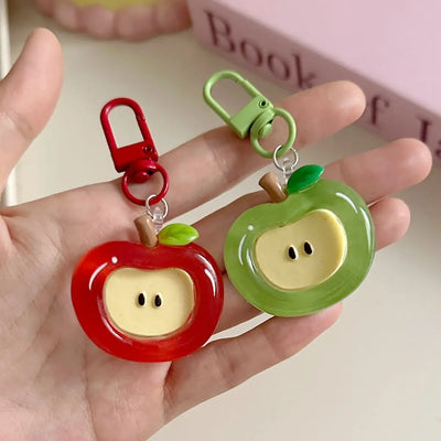 Cartoon Apple Red Green Keychain