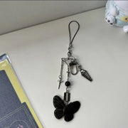 Gothic Butterfly Cross pendant keychain