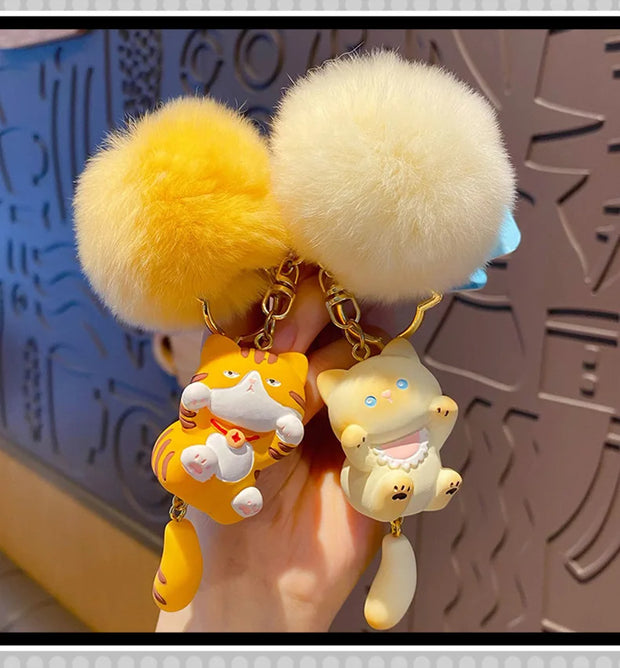 Soft Hairball Cat & Dog Keychain Accessory