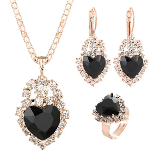 Zirconia Earring Pendant Necklace Sets