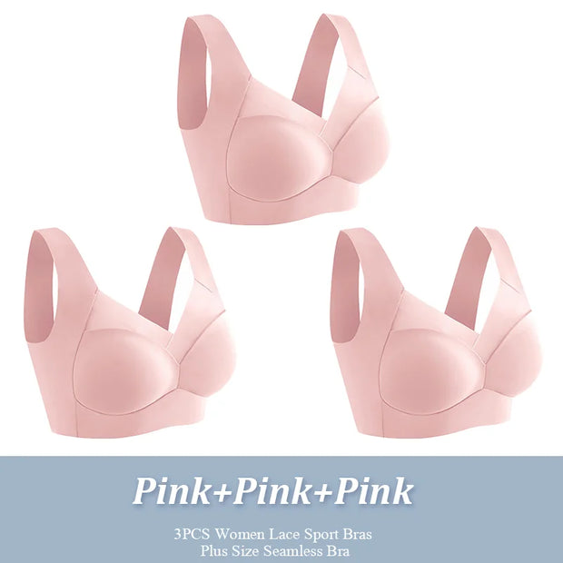 3Pcs Lace women Sport Bras Plus Size