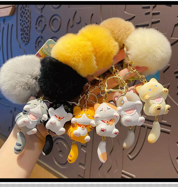 Soft Hairball Cat & Dog Keychain Accessory