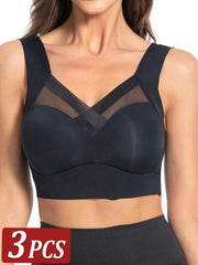 3Pcs Lace women Sport Bras Plus Size