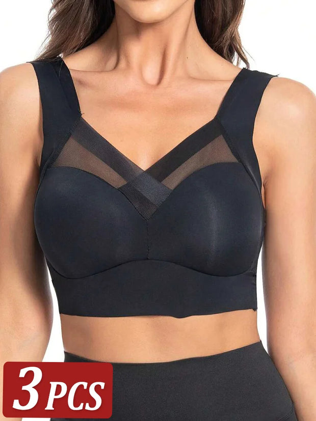 3Pcs Lace women Sport Bras Plus Size