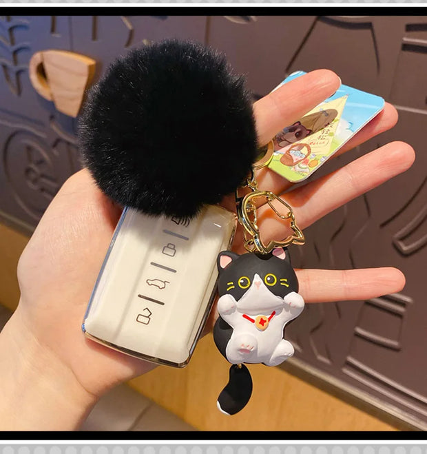 Soft Hairball Cat & Dog Keychain Accessory