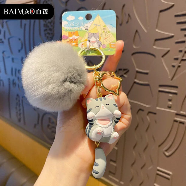Soft Hairball Cat & Dog Keychain Accessory