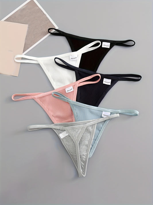 Low Waist Ribbed Thong